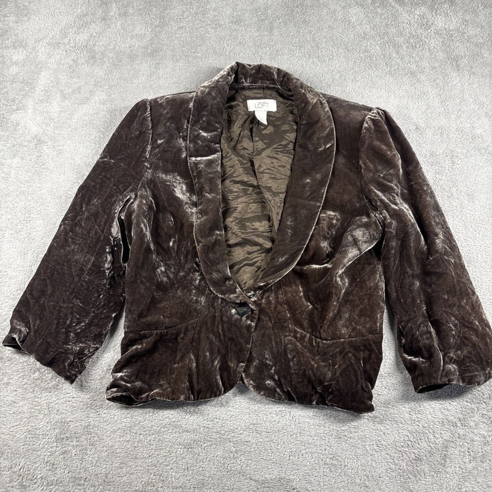 ANN TAYLOR LOFT SUEDE JACKET BROWN SIZE 8‎